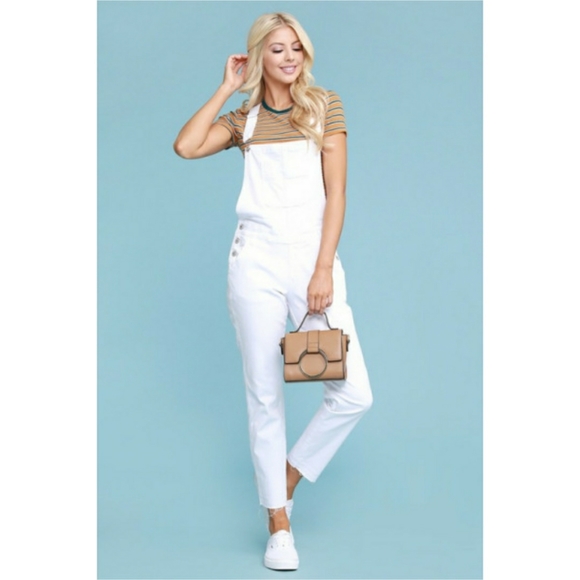 S M L XL White Relaxed Fit Overall - Picture 4 of 8